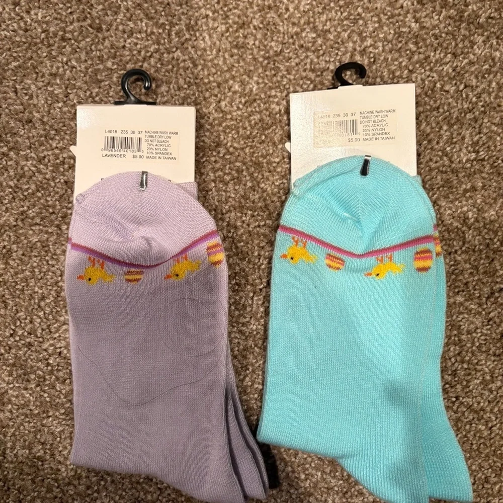 Easter Bunny Socks Set - Purple and Blue